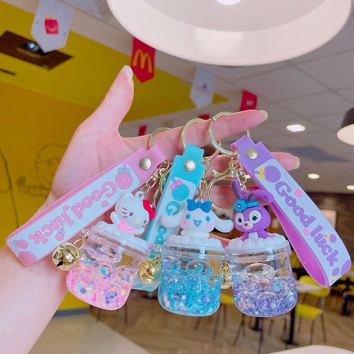 Wholesale Cartoon Doll Acrylic Quicksand Bottle Keychain JDC-KC-LiuFan020