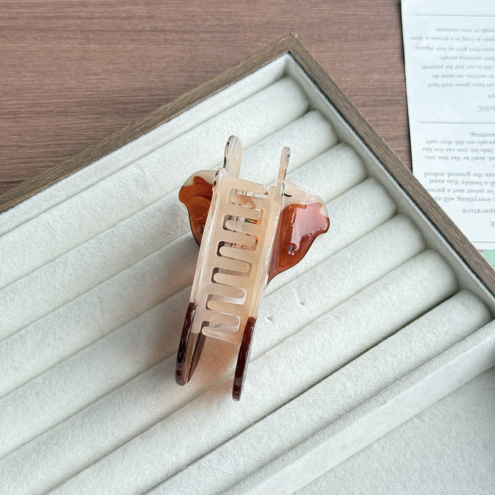 Wholesale Retro Dachshund Acetate Shark Hair Clip Wood Grain Texture Large Claw Clip