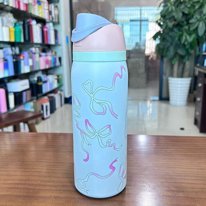 Wholesale Double-drink thermos sports kettle stainless steel suction cup portable large capacity water cup