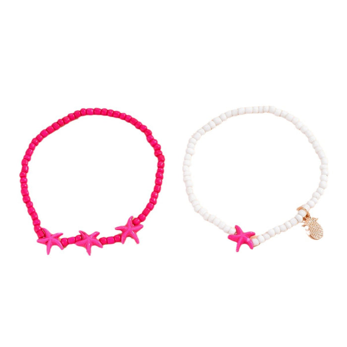 Wholesale Bohemian Beach Style Ethnic Anklet Alloy Turquoise Bead Rhinestone Stylish Jewelry Accessory MOQ≥2