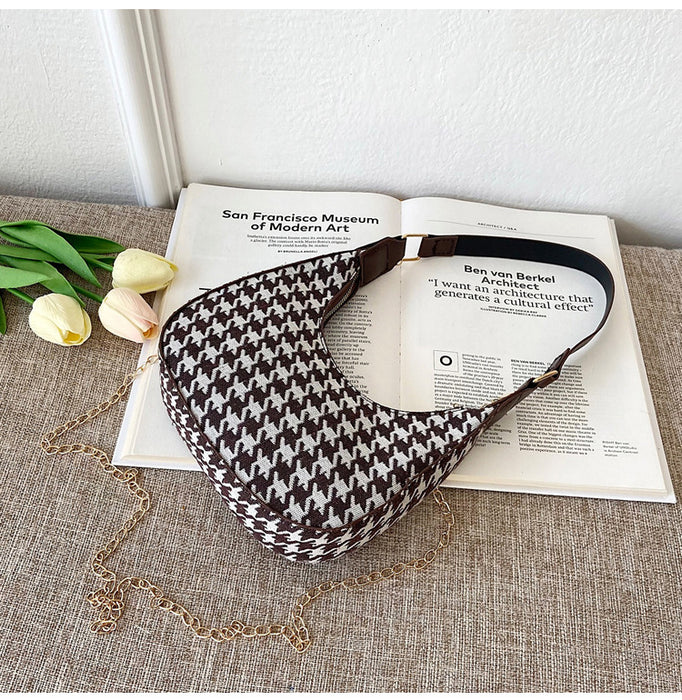 Wholesale New Houndstooth Women's Bag  Shoulder Crossbody Bag Stylish  Handbag