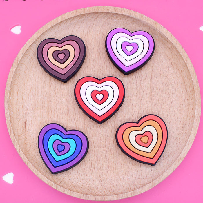 Wholesale Colorful Heart Series Pen Accessories and Ornaments High-value Beaded Pen Beaded Ornaments