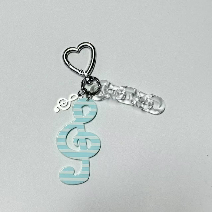 Wholesale Polka dot striped musical note star keychain