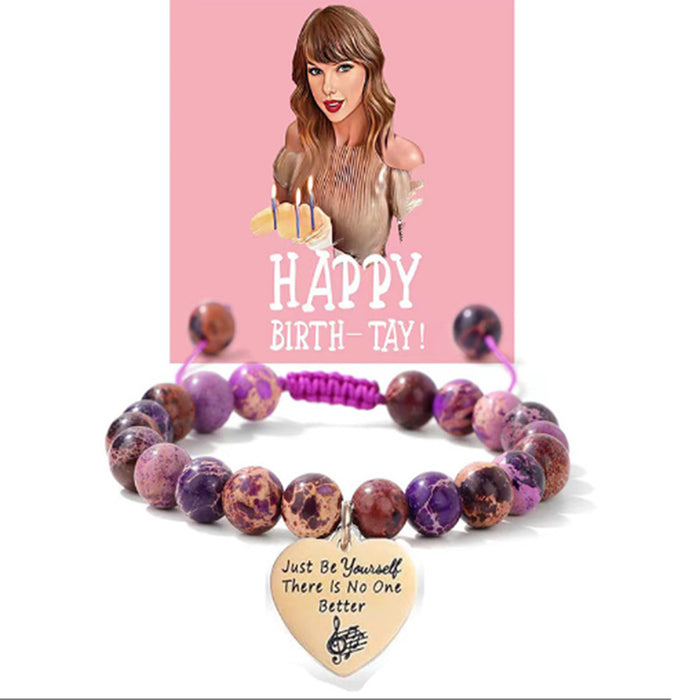 Wholesale Trendy Heart Shaped Rainbow Stone Bracelet Stainless Steel Fashion Accessory MOQ≥2