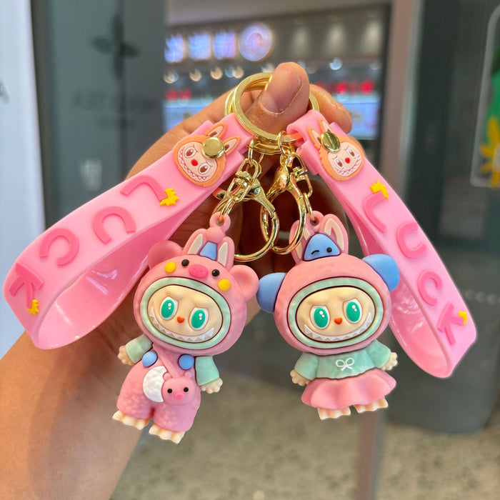 Wholesale Creative keychain cartoon sheep pendant toy baby grabber cute keychain ring