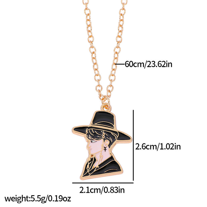 Wholesale Elegant and unique oil-splashed alloy pendant necklace