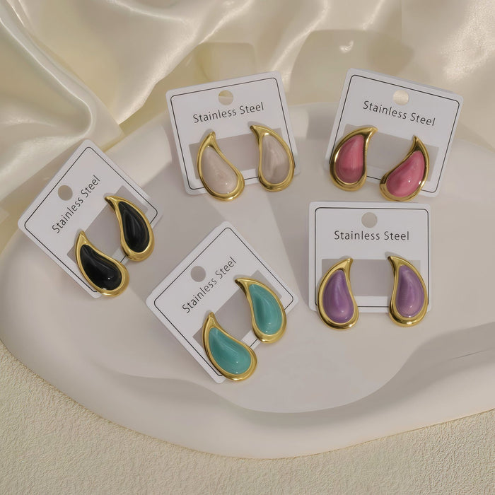 Wholesale colorful Water Drop Enamel Earrings