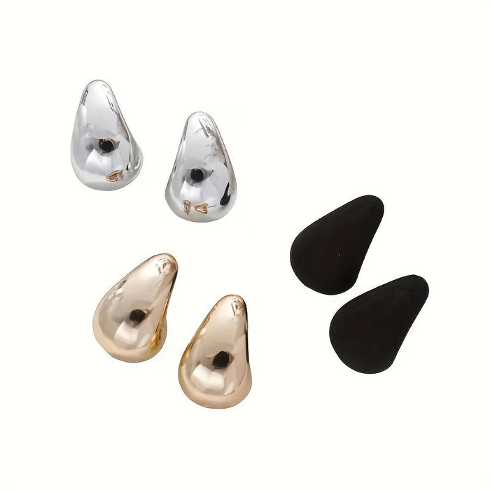 Wholesale Water droplet earring set macaron color niche high-end temperament ear accessory