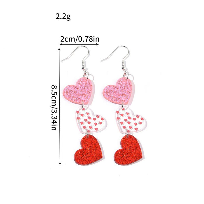 Wholesale Acrylic Heart Envelope 2D Earrings Valentine' s Day Fashion Accessory MOQ≥2