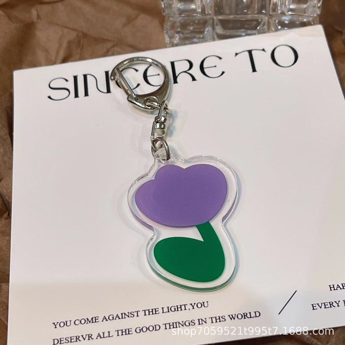 Wholesale Cute Keychain Double-sided Transparent Acrylic Girl Student Bag Accessories Children' s School Bag Couple' s Best Friend Pendant