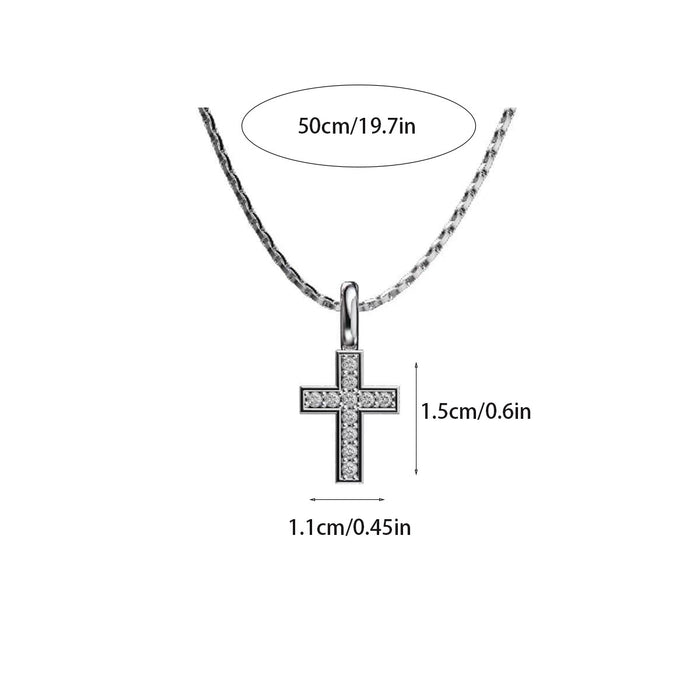 Wholesale Full diamond cross pendant necklace, collarbone chain, versatile, niche men's and women's styles