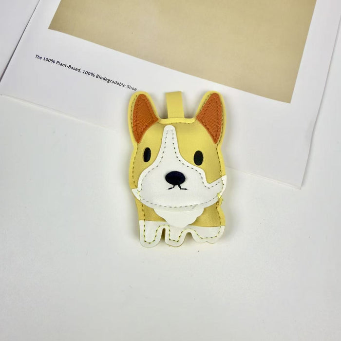 Wholesale Pu Leather Cute Corgi Car Keychain Pendant Classic Bag Pendant