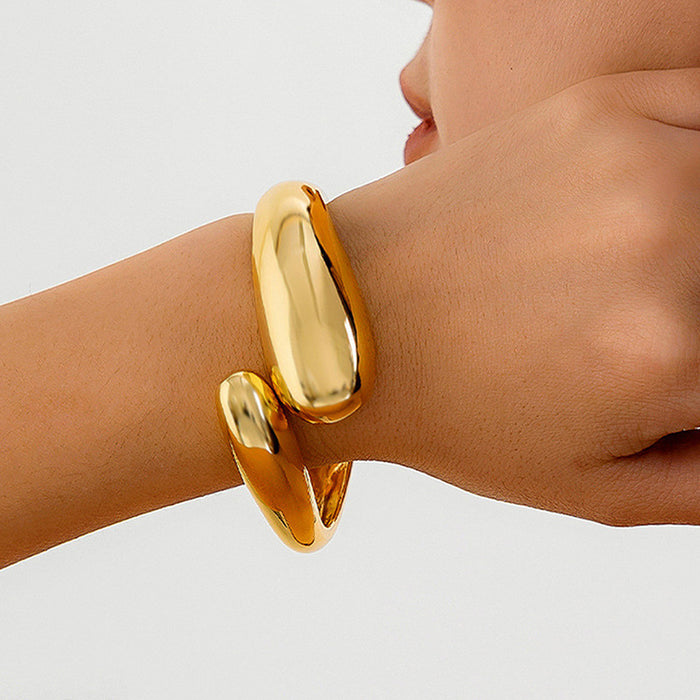 Wholesale Simple Charm Bracelet Polishing Bracelet Smooth Shining Spring Opening Adjustable Female Accessories Ball Accessories