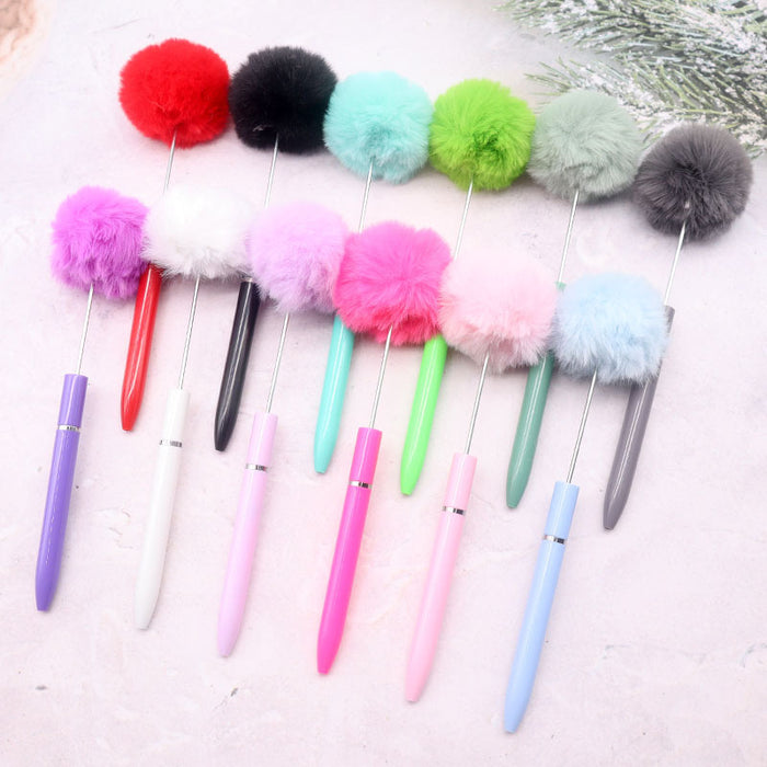 Wholesale Plush Ball Plastic Bead Pen JDC-PN-ChenYu001