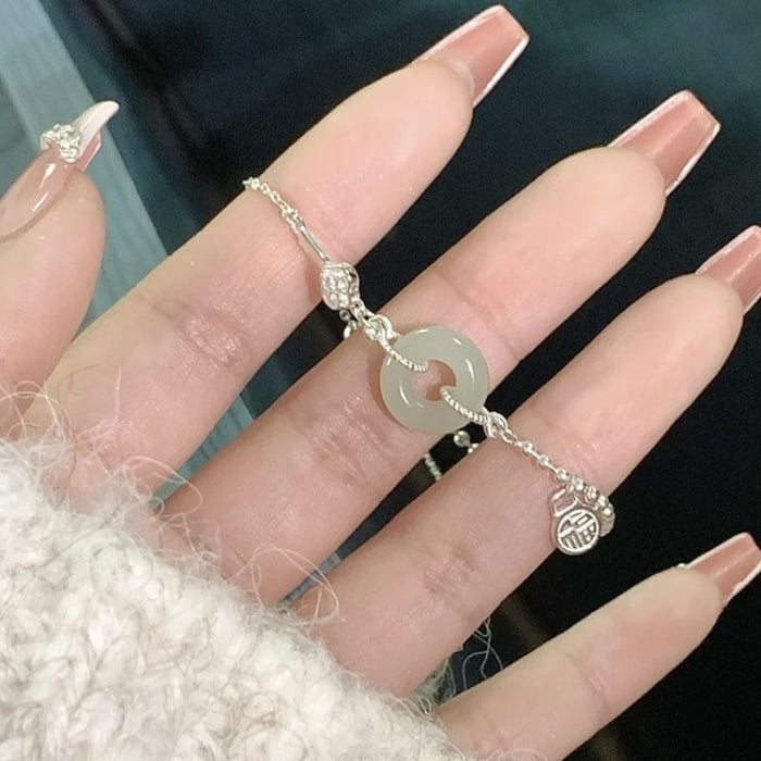 Wholesale  silver Geometric Bracelet Women's All-match Niche Design Double Layer Stacked Wearing Hand Jewelry