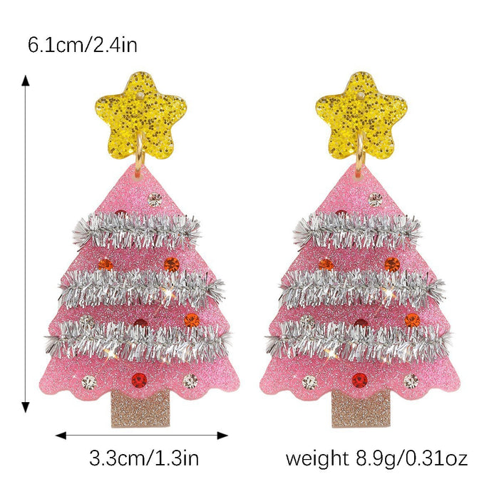 Wholesale  Christmas Tree Holiday Earrings Christmas Star Acrylic Sheet Earrings