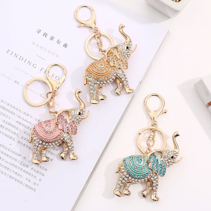 Wholesale Cute Elephant Keychain Metal Creative Cartoon MOQ≥2 JDC-KC-DeK003