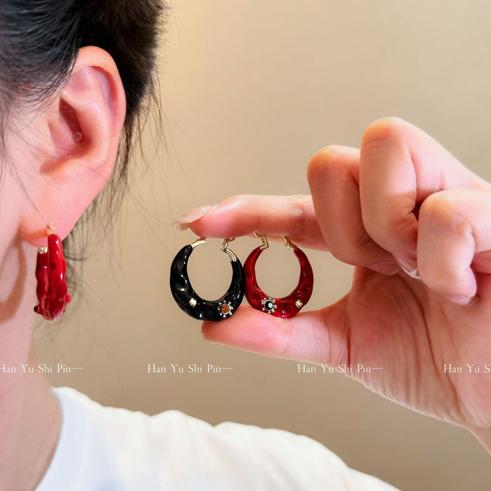 Wholesale Retro irregular circle earrings, fashionable, light luxury earrings, niche, high-end feel