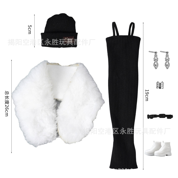 Wholesale double plush long tube skirt doll hat