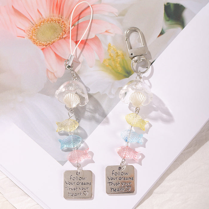 Wholesale Chime Mobile Phone Bag Pendant Keychain Decoration DIY Beaded