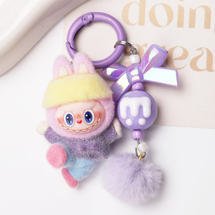 Wholesale Flocked Dancing Cartoon Character Keychain