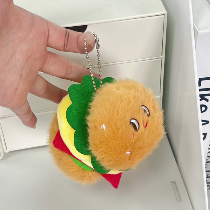Wholesale Burger pendant accessories keychain cartoon simulation food series doll bag pendant doll machine