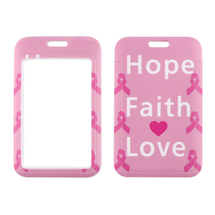 Wholesale Red Ribbon Women' s Health Symbol Mobile Phone Lanyard Key Accessories Polyester Double-Sided Hard Card Holder Keychain