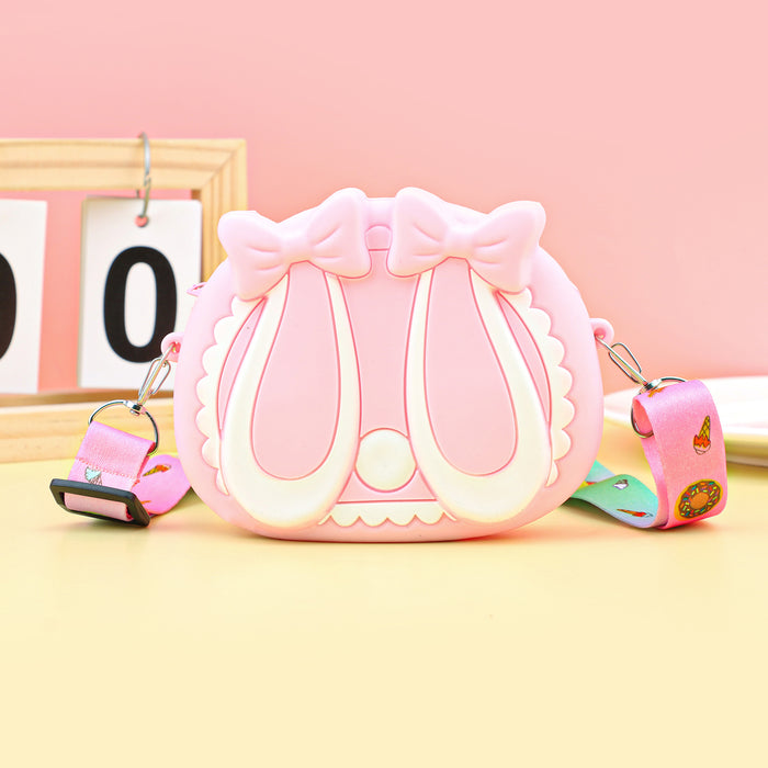 Wholesale Cartoon Silicone Zip Coin Purse for Kids Cute Crossbody Bag for Earphones MOQ≥5