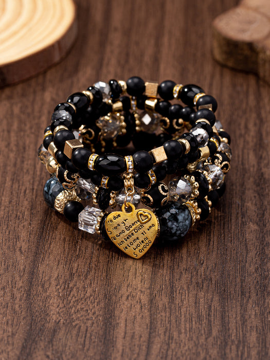 Wholesale  Bohemian Style Multi-layer Wooden Beads Beaded Bracelet