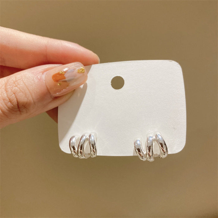 Wholesale Arc-Shaped Niche Wave Earrings for Women