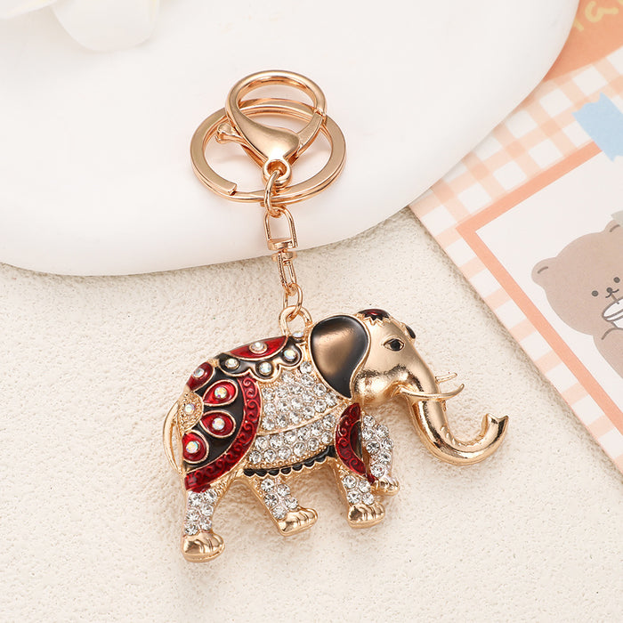 Wholesale Elephant Rhinestone Keychain Decorative Fashion Accessory