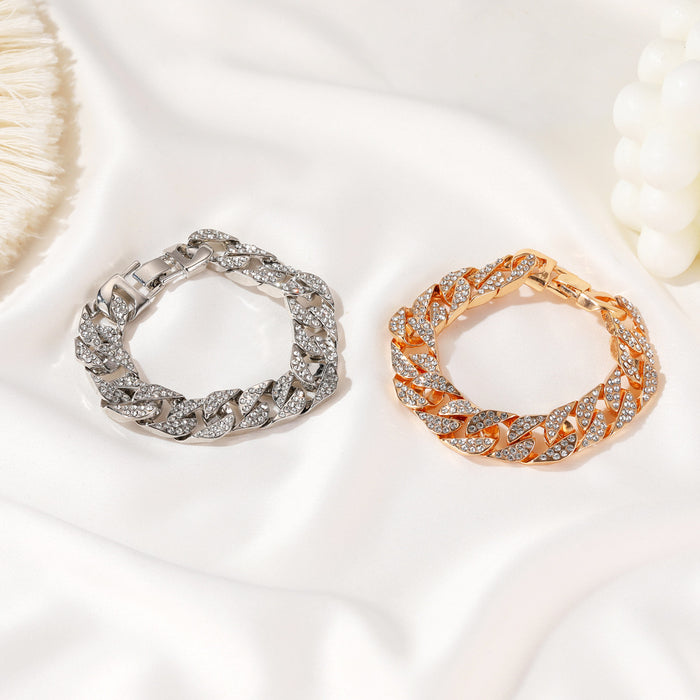 Wholesale Thick Chain Bracelet  Flash Diamond Bracelet Street Fashion Cool Accessories