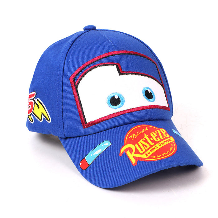 Wholesale Trendy Car Print Boys Baseball Cap Sun Hat Red Cloth Wide Brim Sunscreen Kids Fashion Accessory For Resale