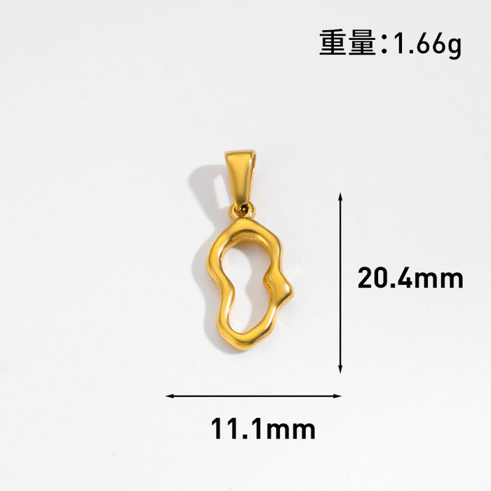 Wholesale 6pcs/set DIY Pendant Stainless Steel Plated 24K Gold Flower Heart  Geometric Jewelry Accessories