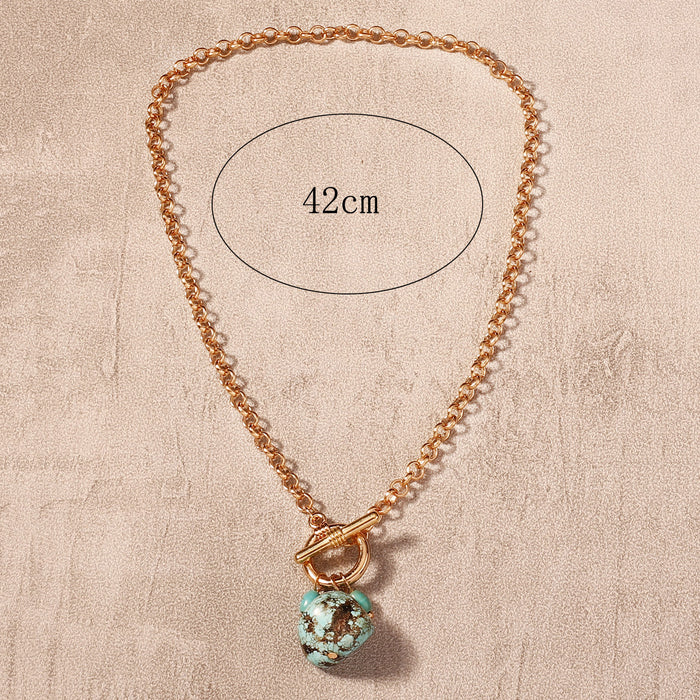 Wholesale temperament turquoise pendant necklace versatile creative necklace