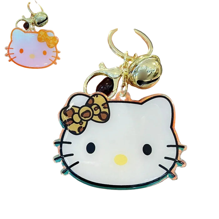 Wholesale 5 PCS Cute Cartoon Leopard Print Acrylic Keychain for Men and Women