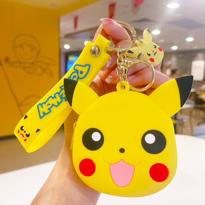 Wholesale Cartoon Mini Silicone Coin Purse Keychain JDC-KC-LiuFan024