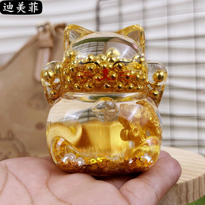 Wholesale Oil Drops Liquid Sand Bottle Acrylic Oil Ornaments Dripping Lucky Cat Oil Leakage Small Gift