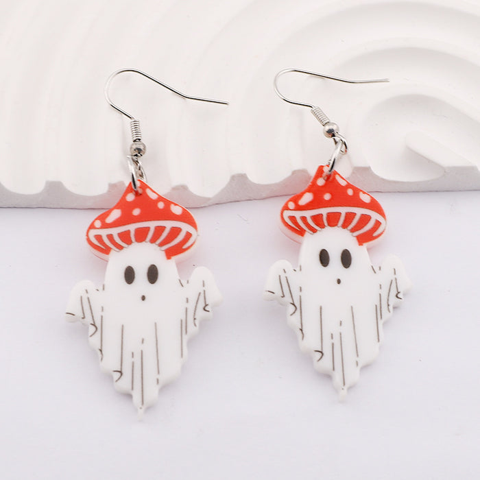 Wholesale Halloween Acrylic Double Sided Printing Cartoon Horror Ghost Earrings JDC-ES-Dagou006