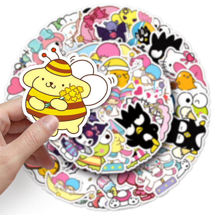 Wholesale 50pcs Mixed cartoon stickers cute creative decorative mobile phone case small mochi stickers