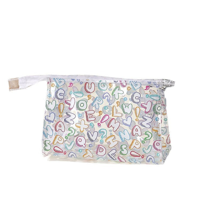 Wholesale Striped PVC Makeup Bag Portable Storage Large Capacity Travel Makeup Bag