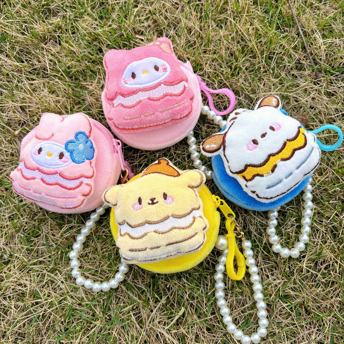 Wholesale Plush Anime Cartoon Round Coin Purse with Bead Chain