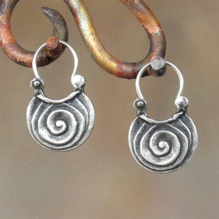 Wholesale Gypsy spiral design earrings retro geometric personality earrings