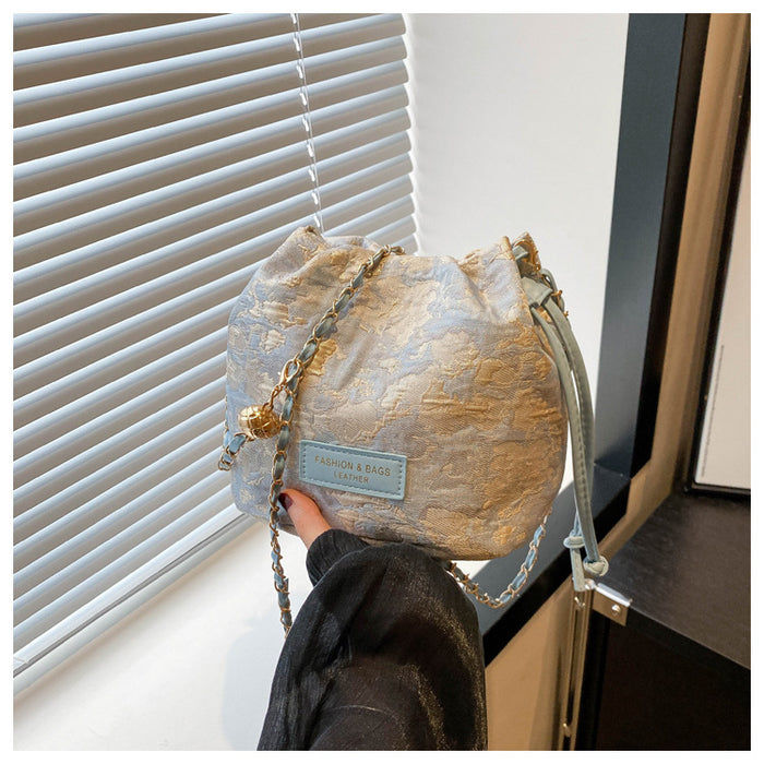 Wholesale New fashionable embroidered bucket bag, niche, simple, high-end crossbody bag