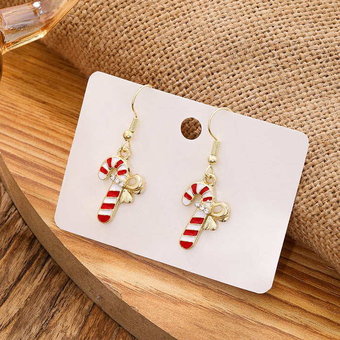 Wholesale Christmas  snowflake earrings,  candy cane bell elk earrings,  Christmas hat earrings