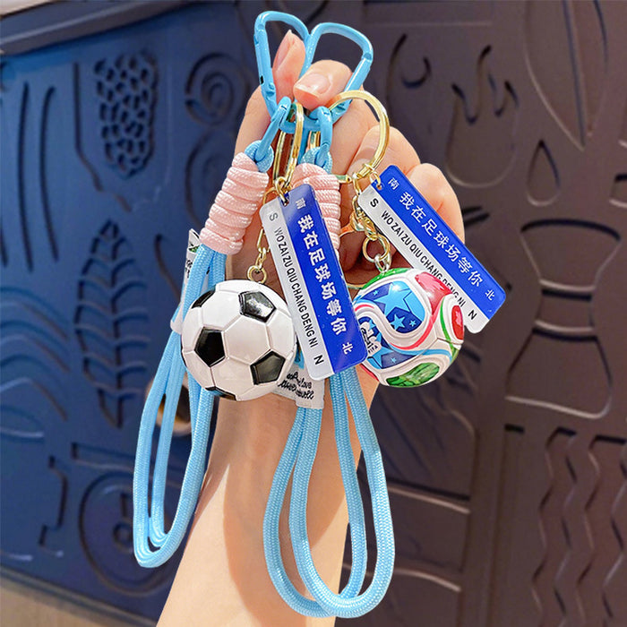 Wholesale Cartoon Football Trophy Keychain ABS Purple Car Key Accessory