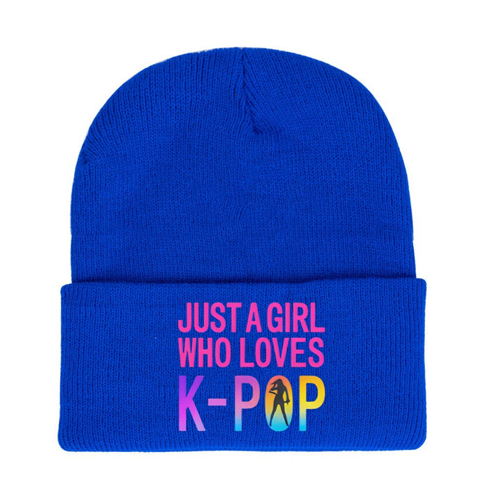 Wholesale Kpop style cartoon knitted hat beanie outdoor warm hat