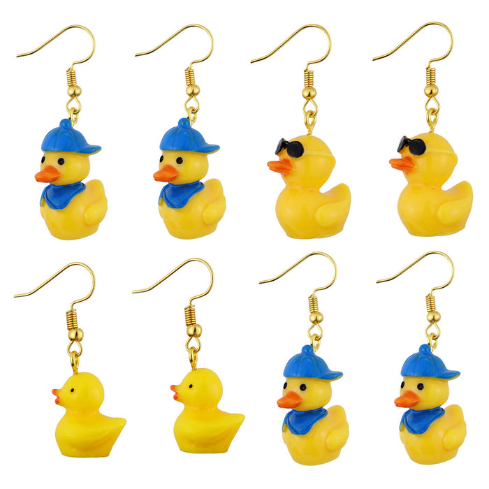 Wholesale Cartoon Three-dimensional Little Yellow Duck Earrings JDC-ES-niqing035