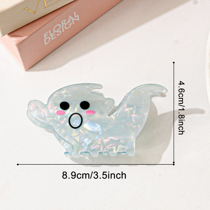 Wholesale Ghost Hair Claw Clip Iridescent Shell Pattern Cartoon Shark Clip For Women PVC Fashion Accessory Gift Resale