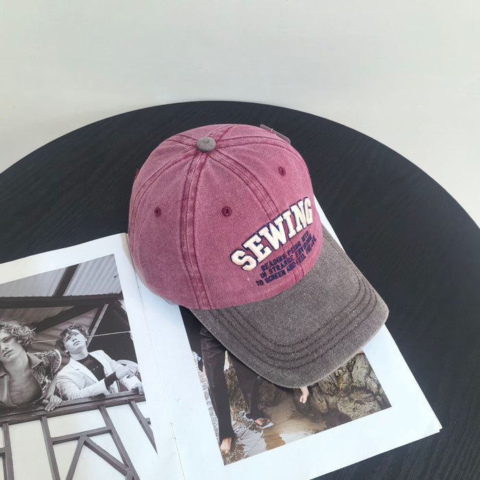 Wholesale Versatile duckbill hat washed with retro embroidery, used sun hat, casual sun protection baseball hat